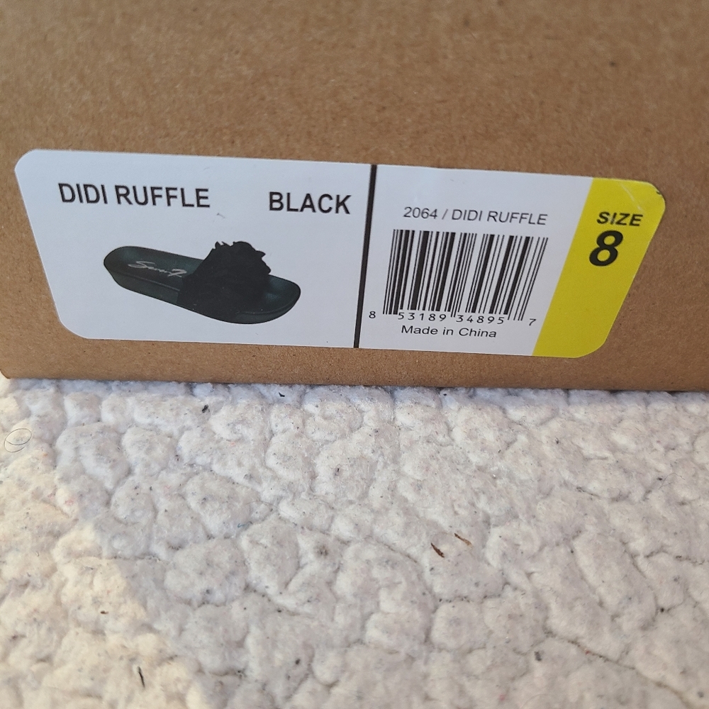 Seven7 - NIB - Black Didi Ruffle sandals - Picture 5 of 10